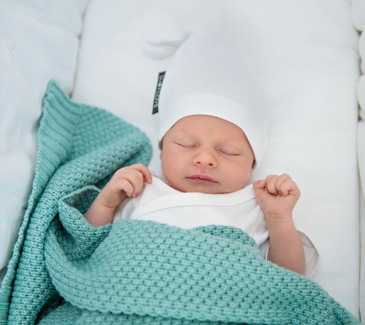 Bamboo baby blanket - Sage - Macaroon knit