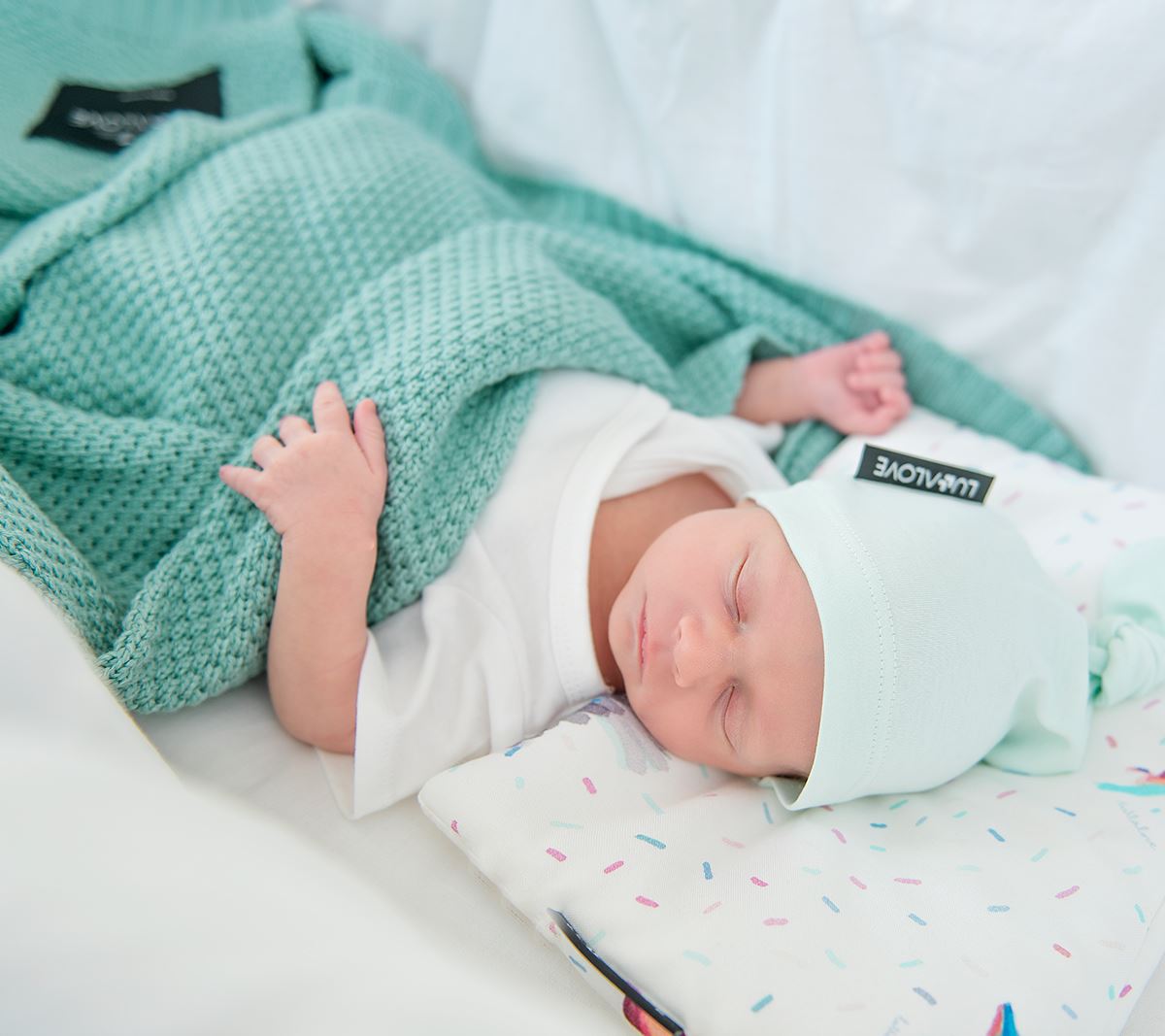 Bamboo baby blanket - Sage - Macaroon knit