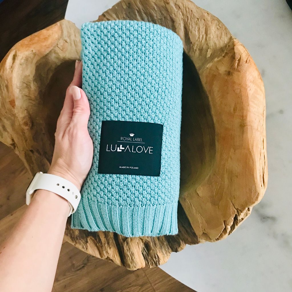 Bamboo baby blanket - Sage - Macaroon knit