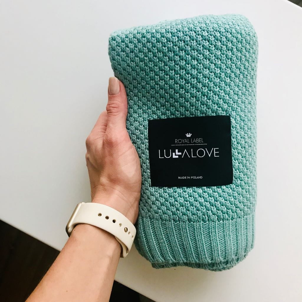 Bamboo baby blanket - Sage - Macaroon knit
