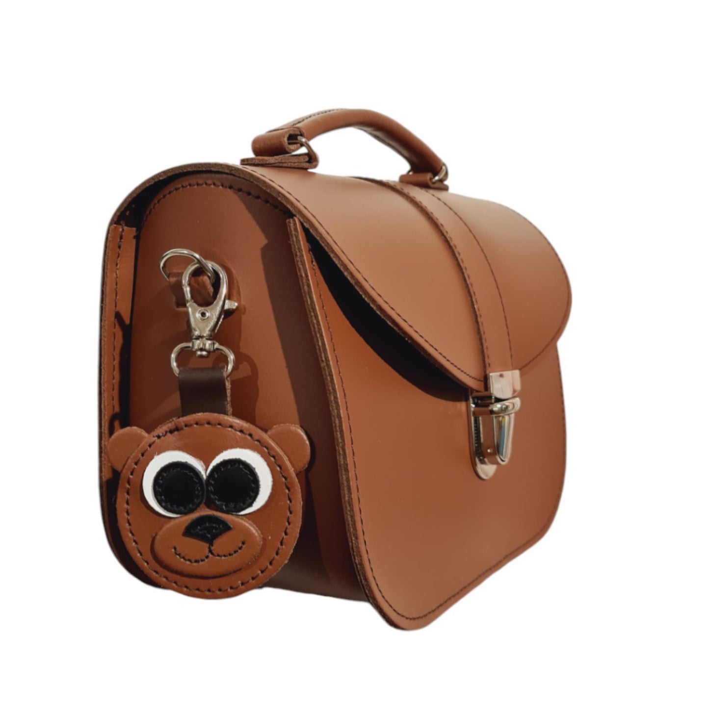 Brown Bear Handmade Leather Bag Charm-2