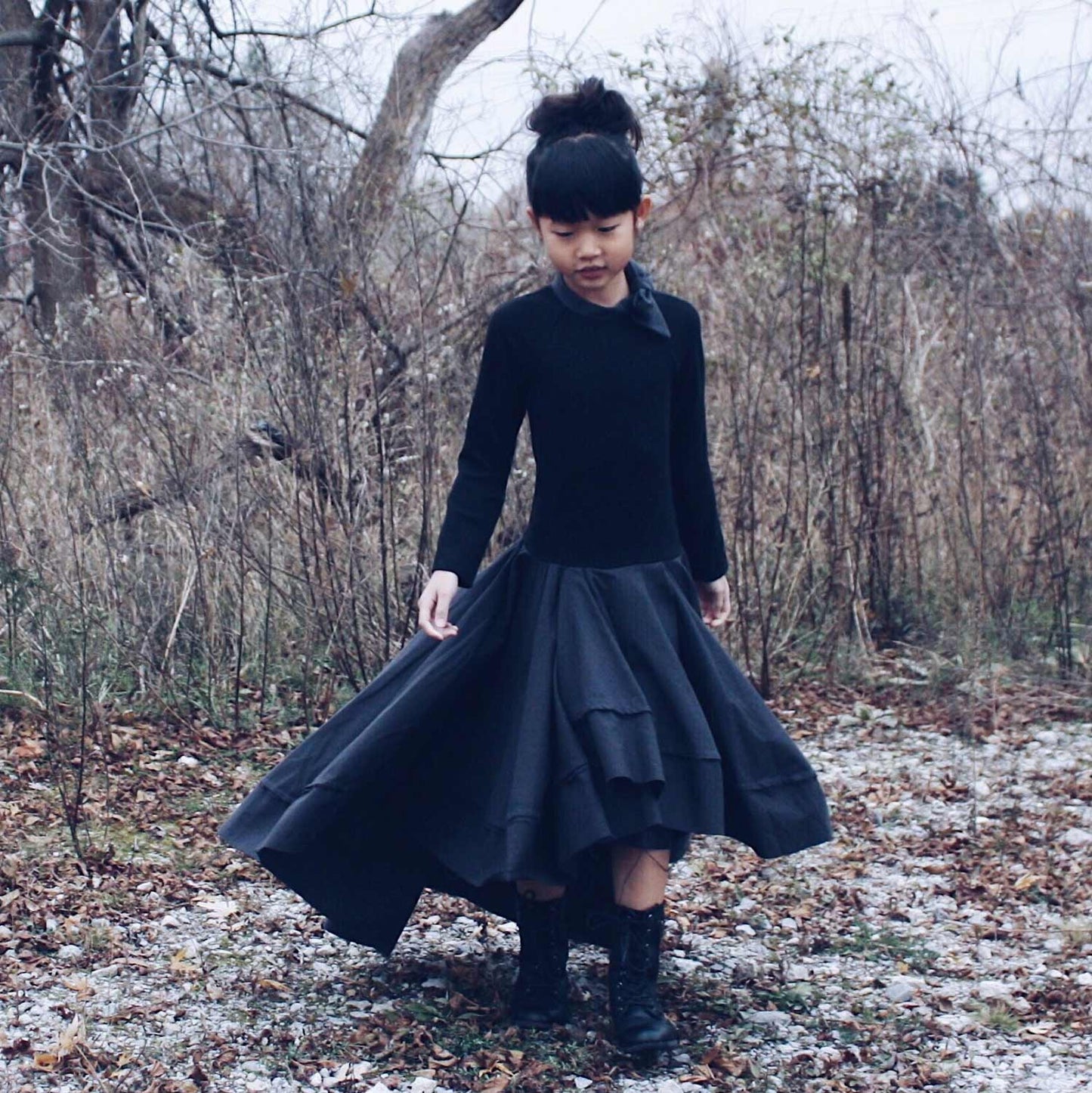 Black Concert Dress for Girl-1