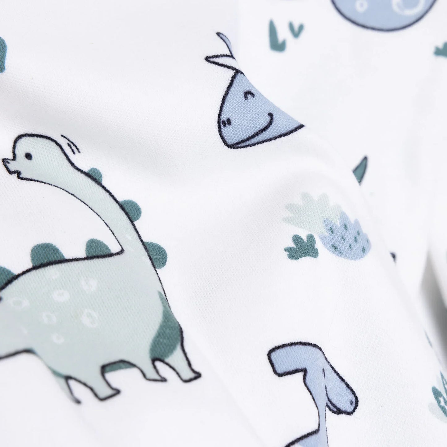 HelloBaby Boy Dino Printed Long Sleeve Bodysuit - White