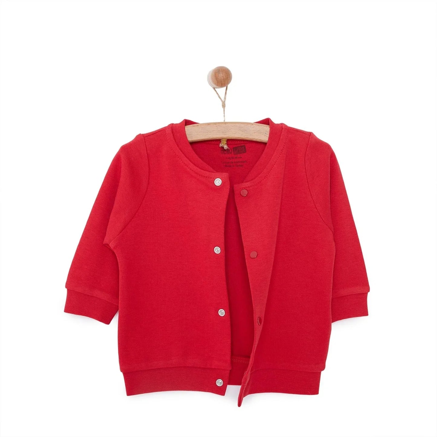 HelloBaby Basic Rib Cardigan - Red