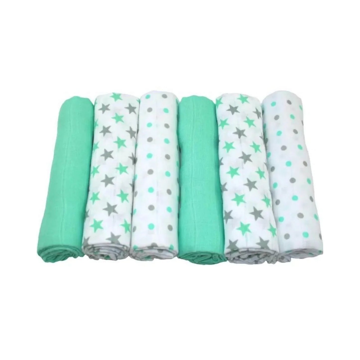 MuslinZ 6 Pack Muslin Squares 70x70cm - Mint