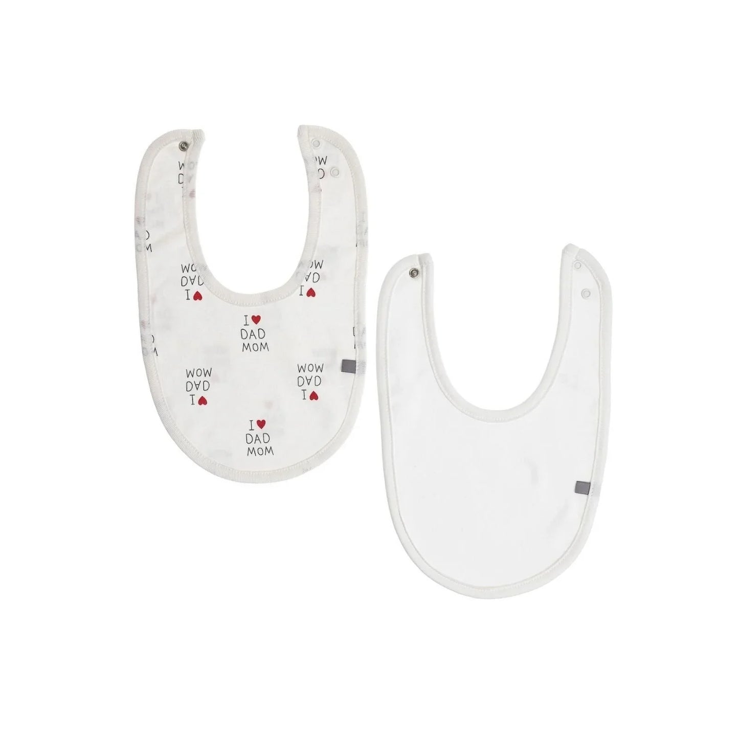 baby me I Love Mom Dad Baby Bib Pack of 2