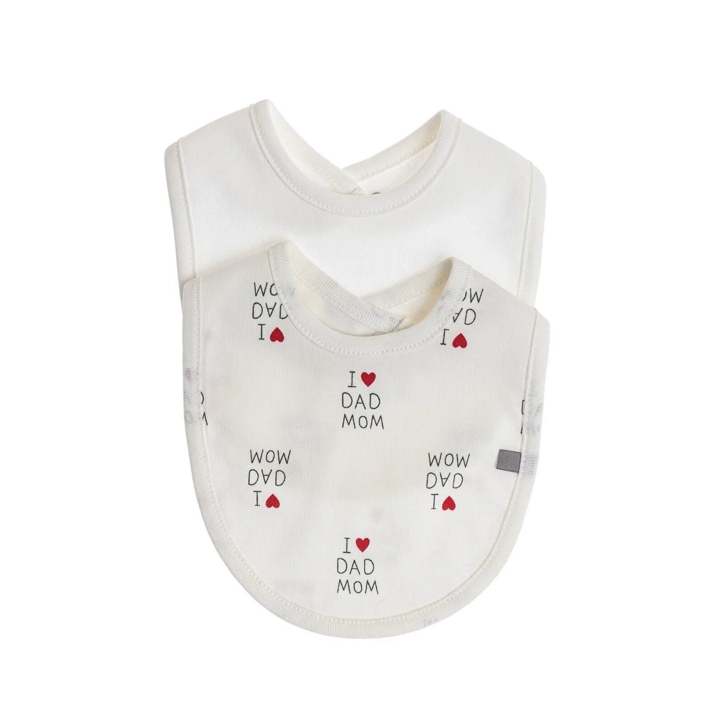 baby me I Love Mom Dad Baby Bib Pack of 2