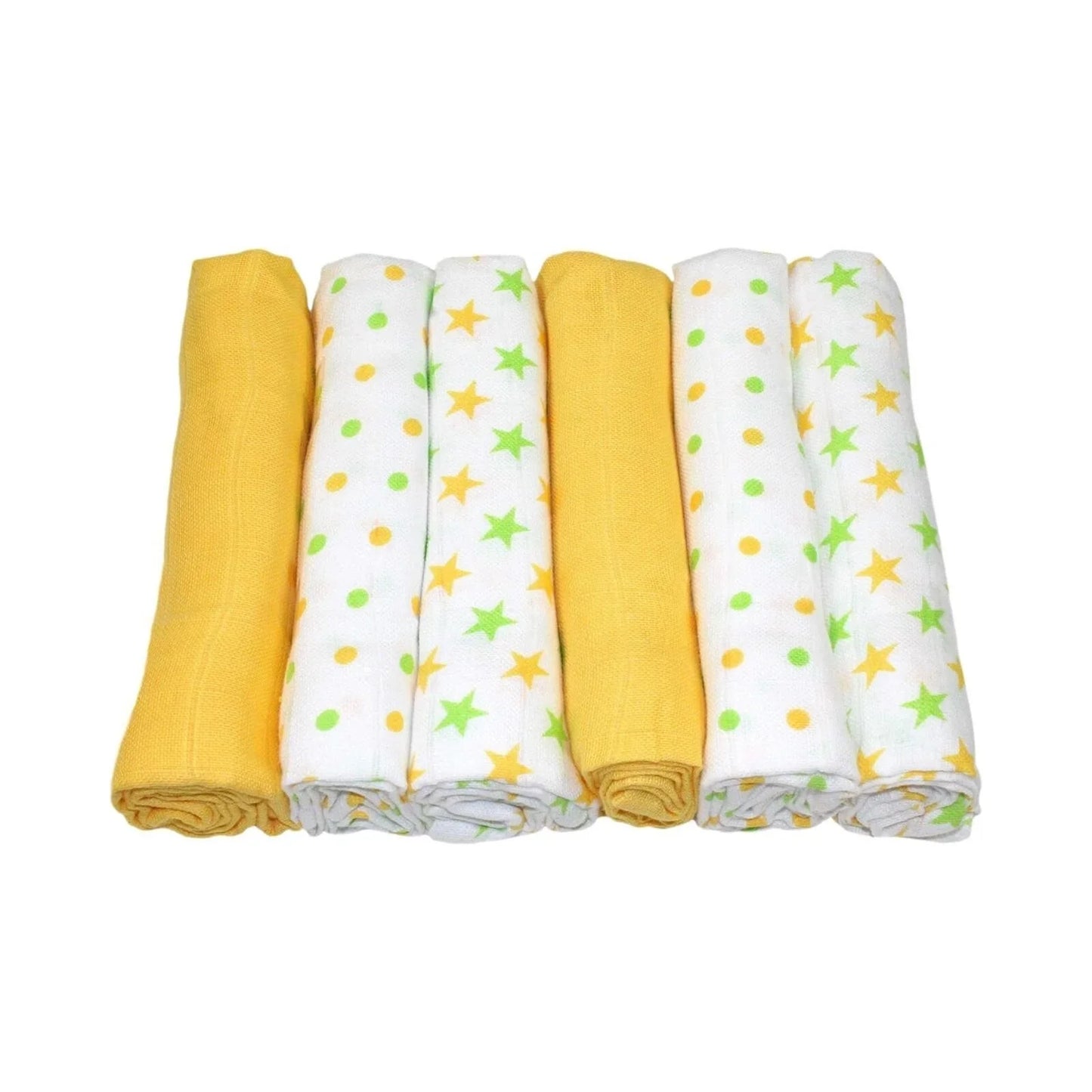MuslinZ Muslin Squares 70x70cm 6 pcs - Yellow