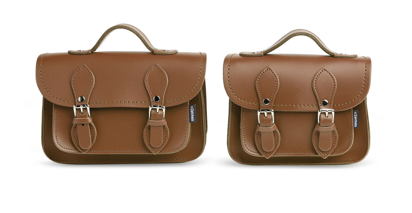 Handmade Leather Micro Satchel - Chestnut-4