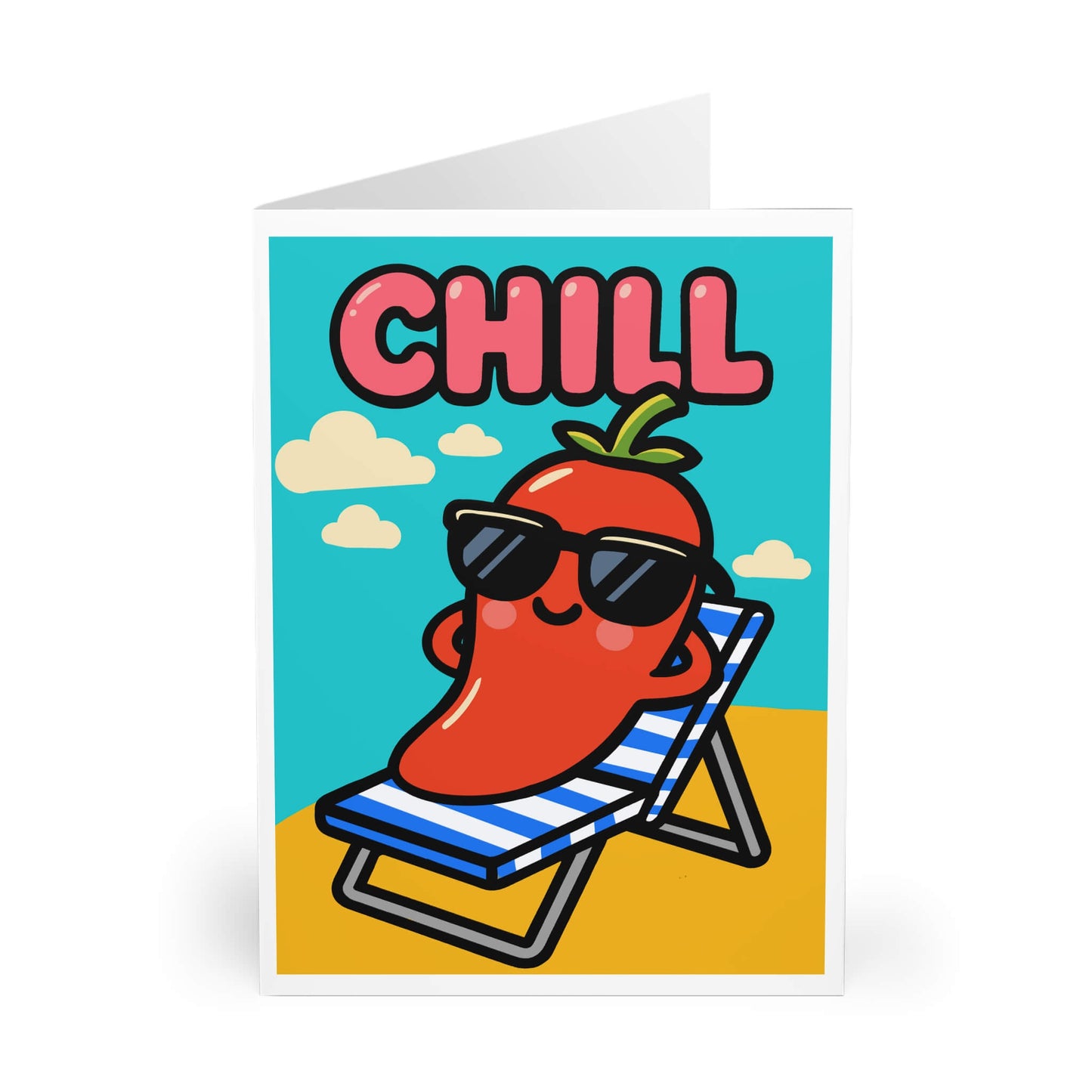 CHILL Cartoon Pepper Card – Funny Summer Greeting