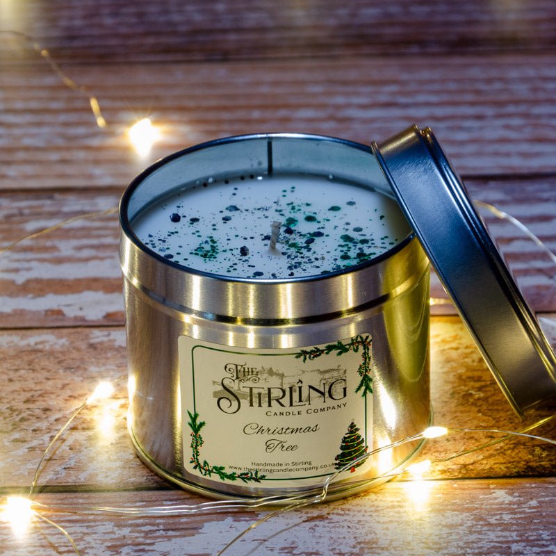 Christmas Tree - Travel Tin Candle - Cotton Wick - mezetto Shopify Collective The Stirling Candle Company
