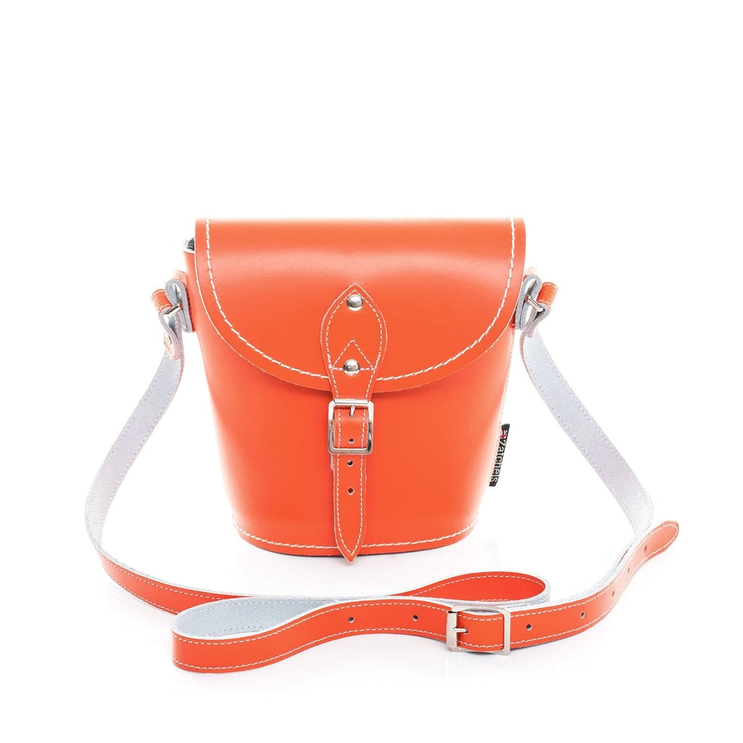 Handmade Leather Barrel Bag - Orange-0