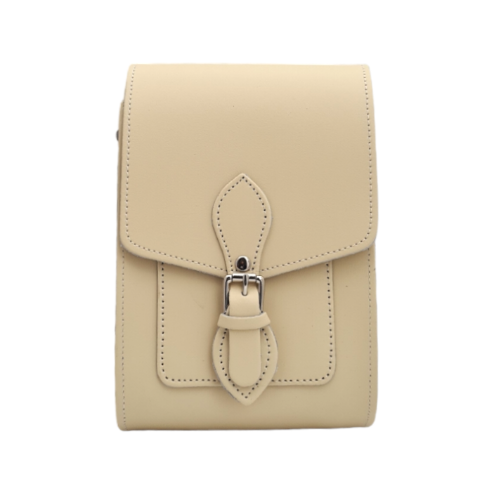 Handmade Leather Festival Phone Bag - Cream-1