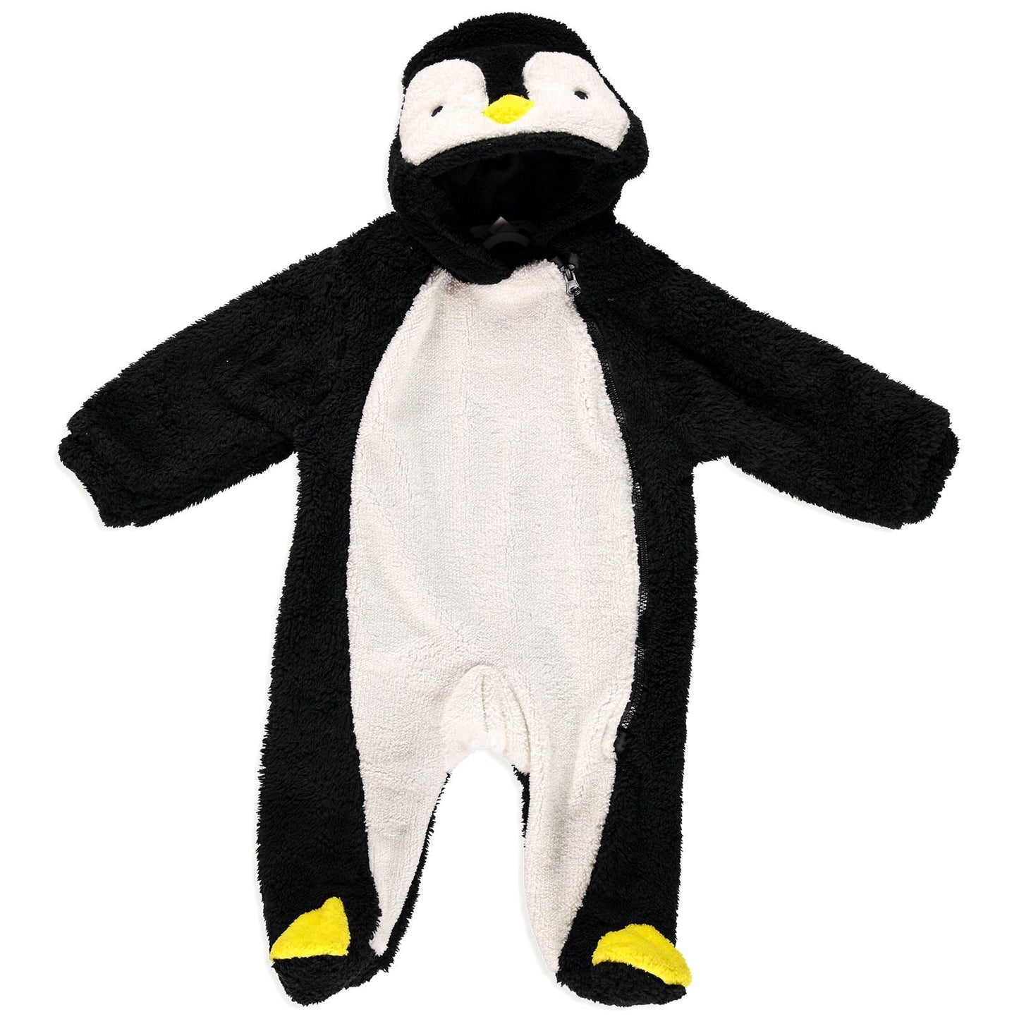 Midimod Newborn Welsoft Penguin Footed Jumpsuit - Black