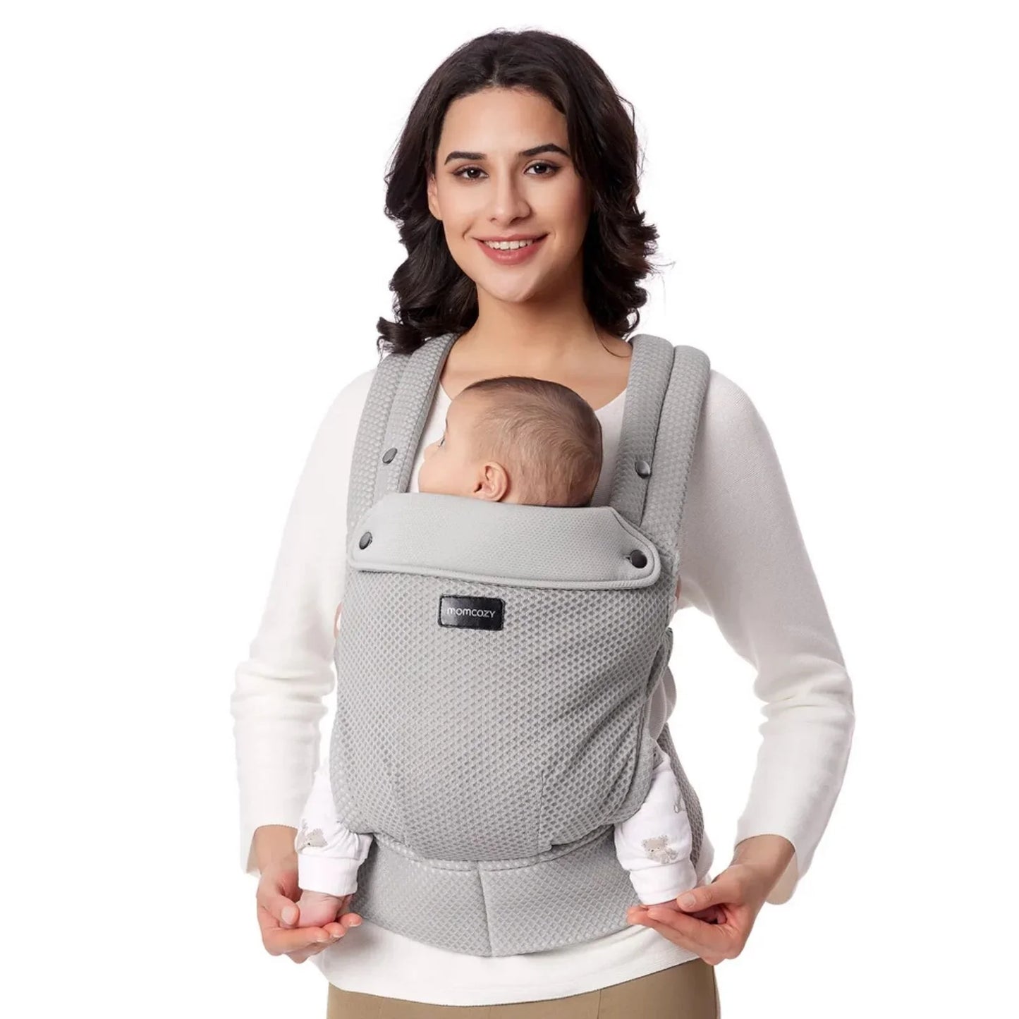 Momcozy Baby Carrier Newborn to Toddler Air Mesh - Grey