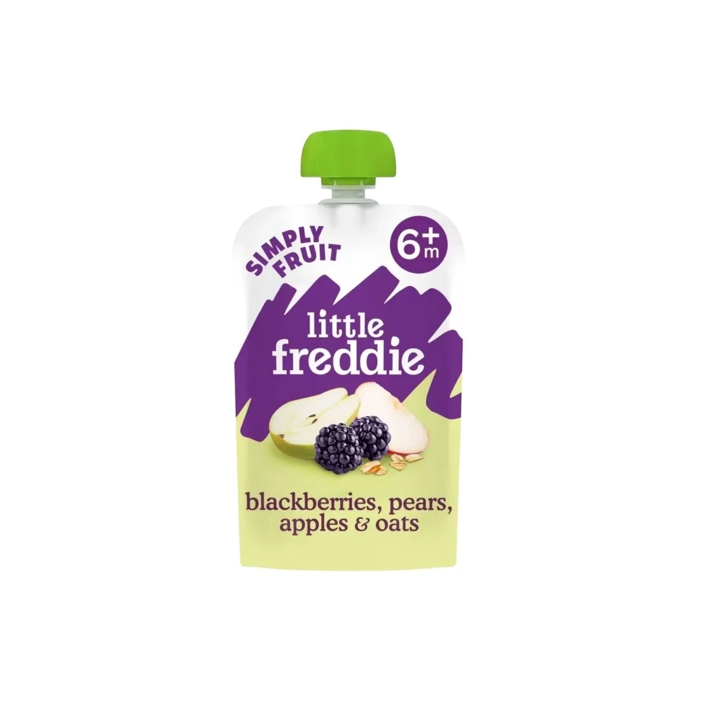 Little Freddie Organic Blackberries Pears Apples & Oats Baby Food Pouch 6+ months 100g