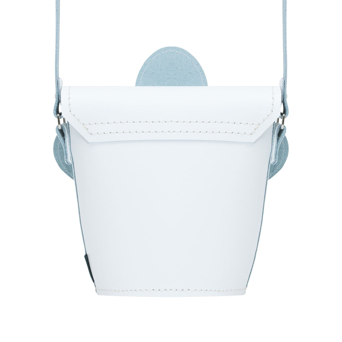 Handmade Leather Daisy Barrel Bag - White-2