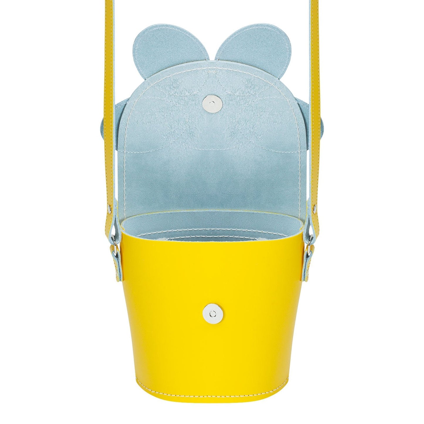 Handmade Leather Daisy Barrel Bag - Pastel Yellow-3