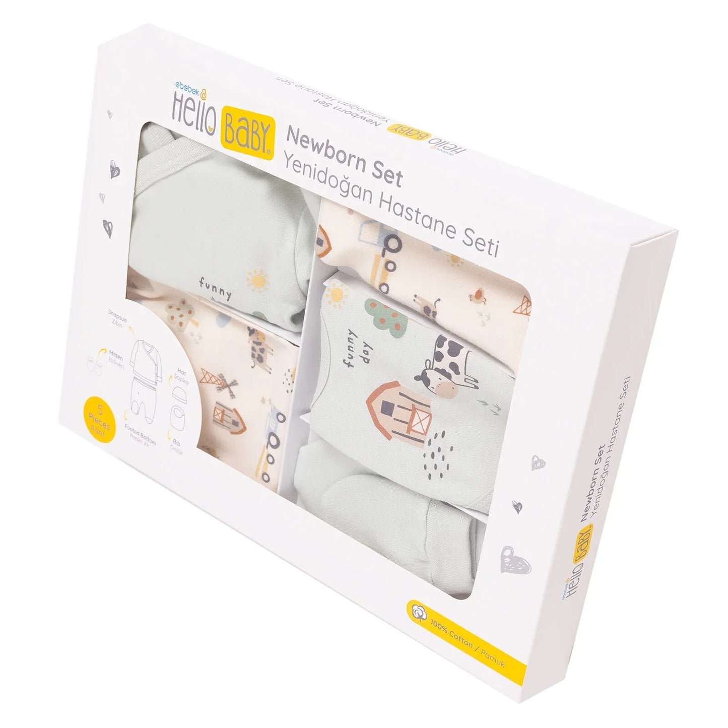 HelloBaby Boy 5 Piece Newborn Gift Set - Green