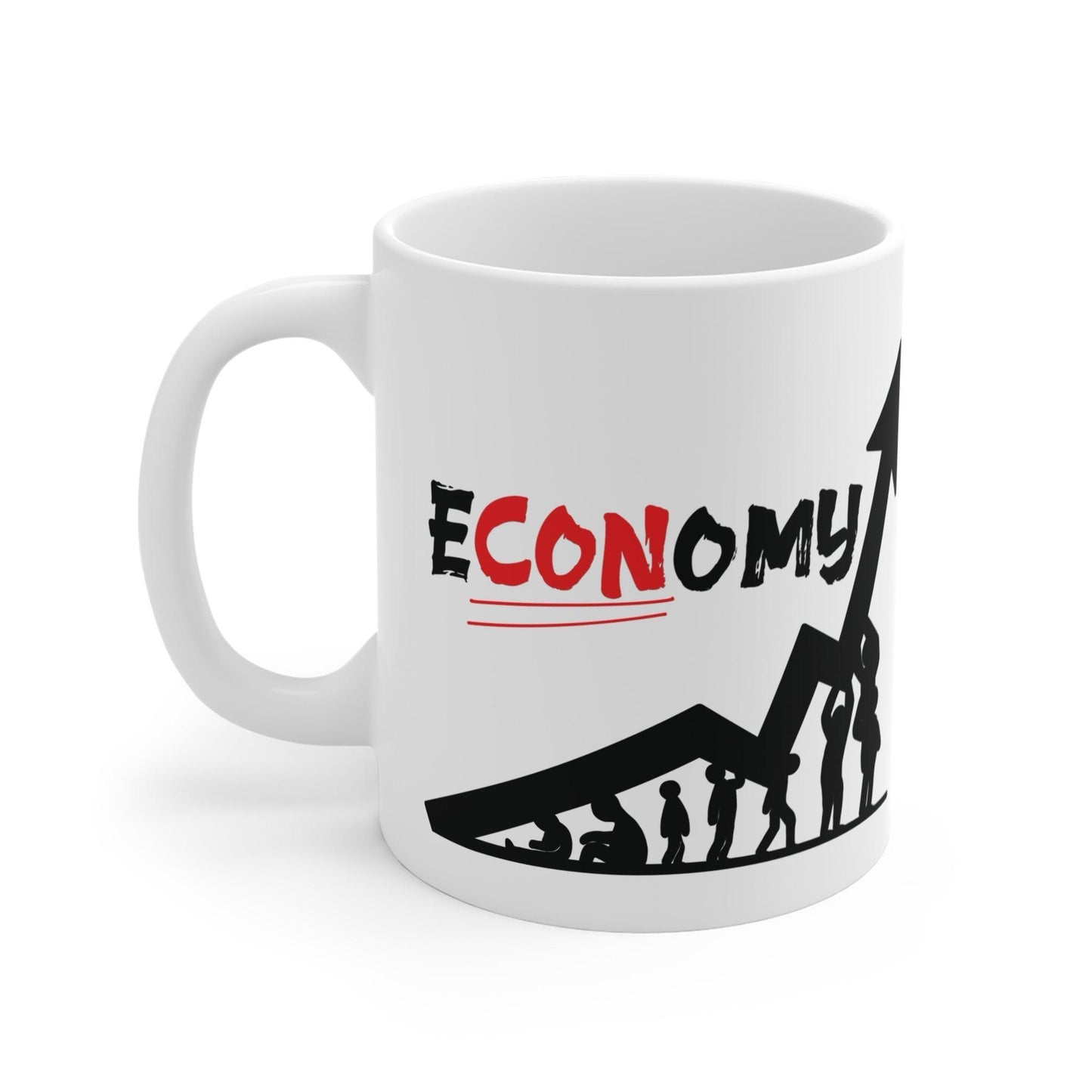 e - CON - omy Ceramic Mug | Satirical 11 oz Coffee Cup - mezetto KEOLIX KEOLIX