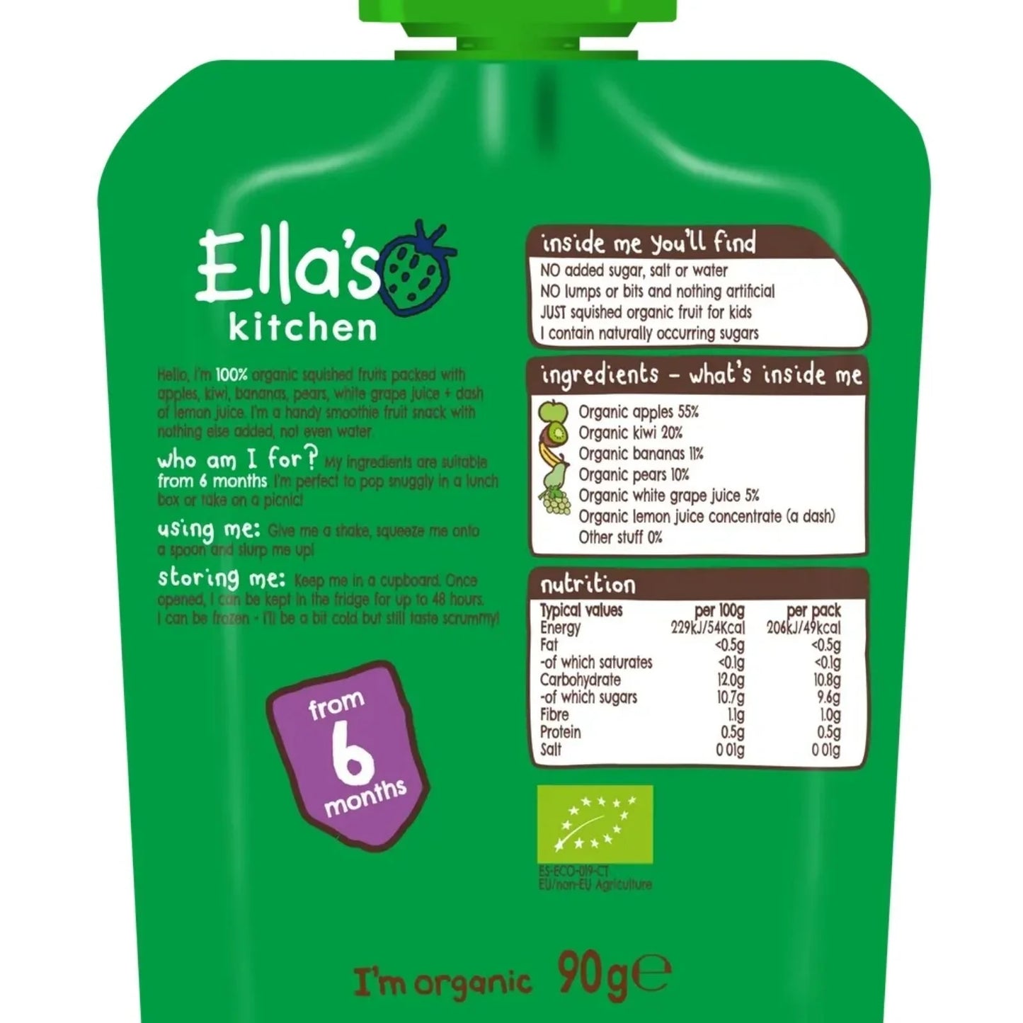 Ella's Kitchen Smoothie The Green One 6+ months 90g