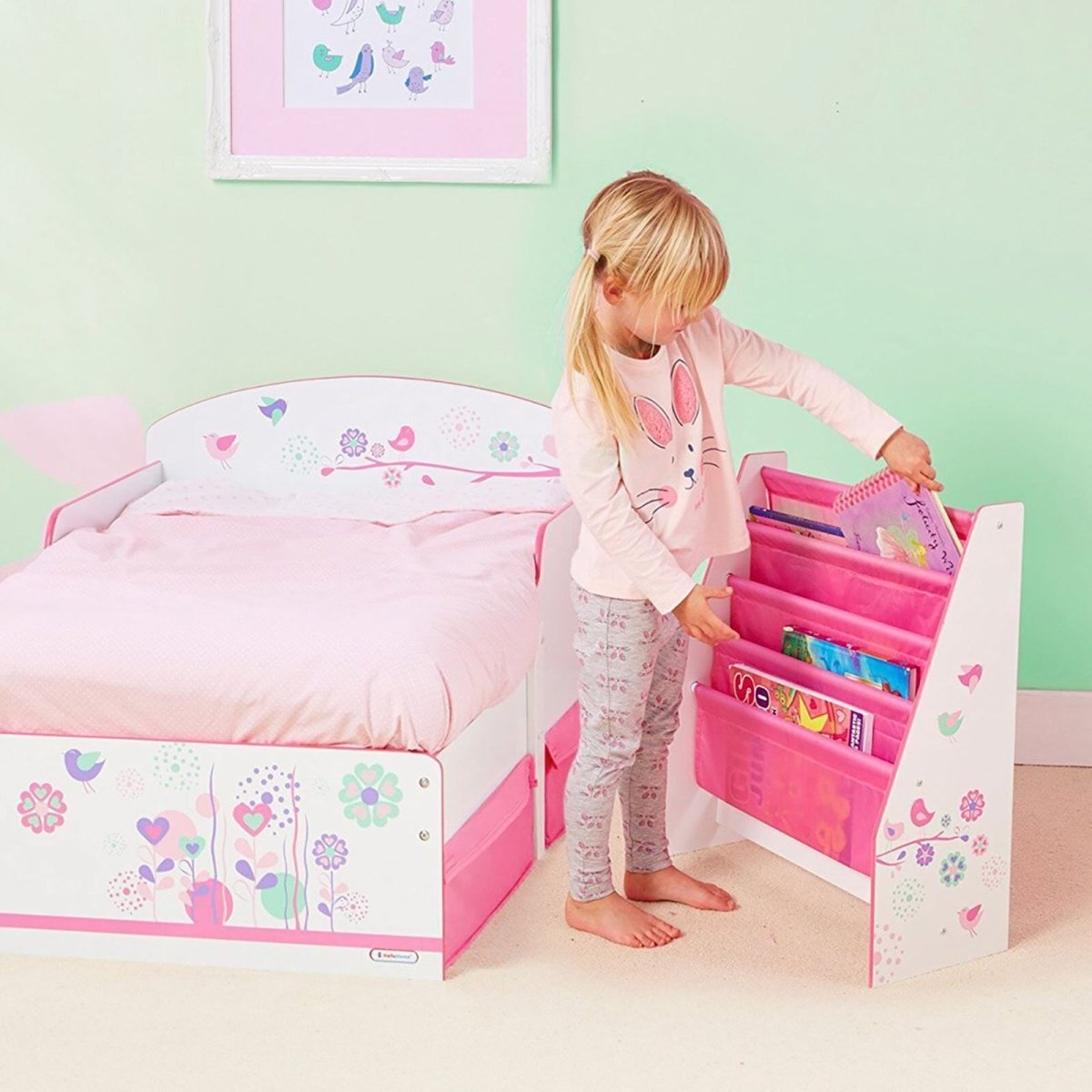 Hello Home Kids Sling Bookcase - Flowers and Birds