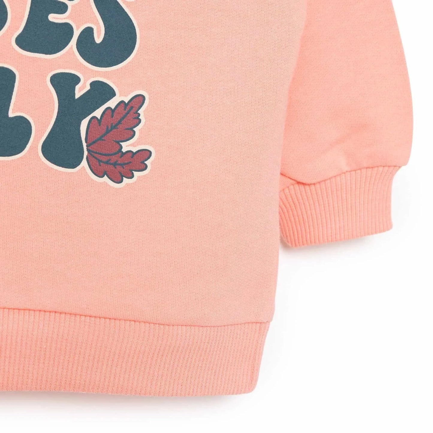 HelloBaby Basic Low Raised Floral Text Printed Sweatshirt - Pink