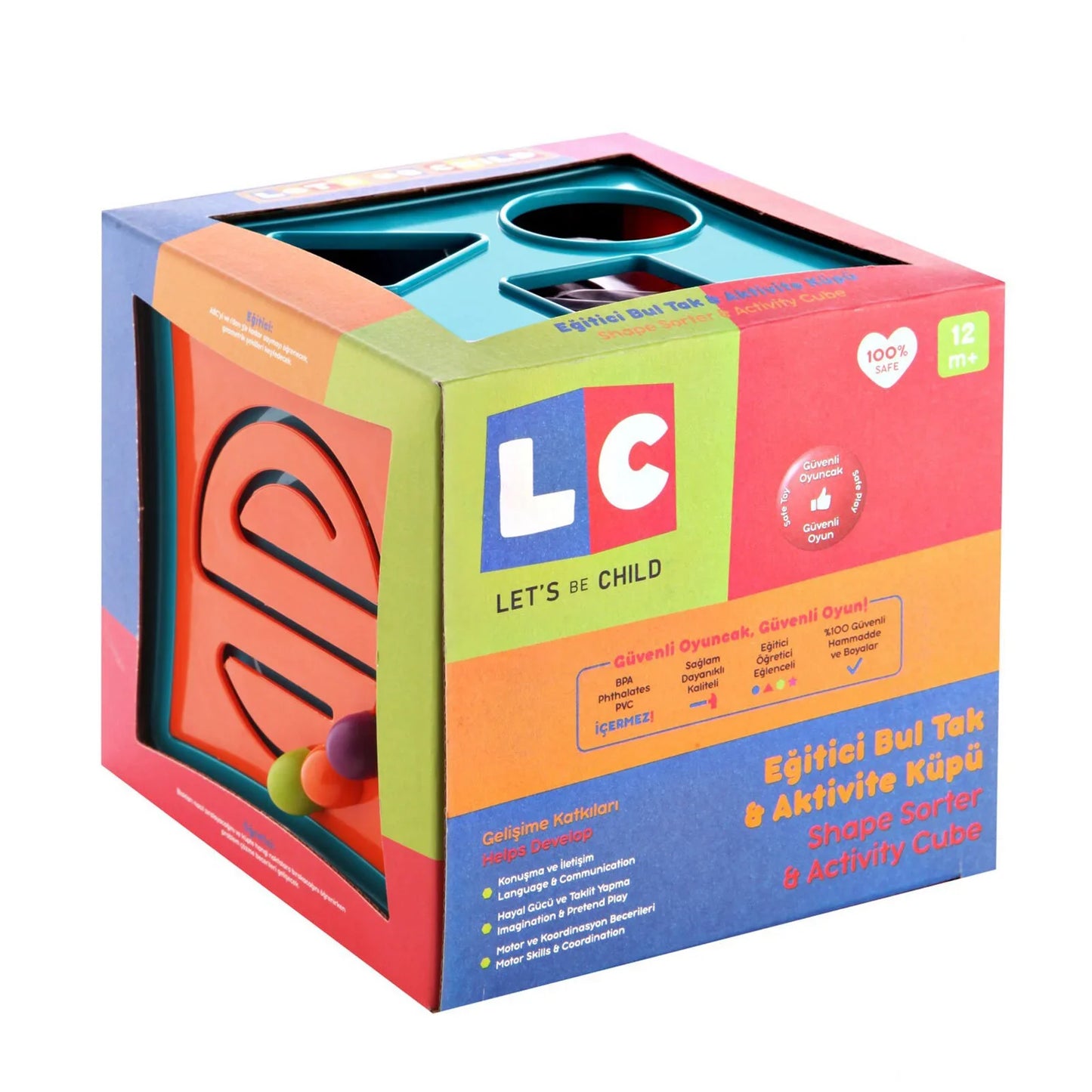 Let's Be Child Educational Shape Sorter & Activity Cube