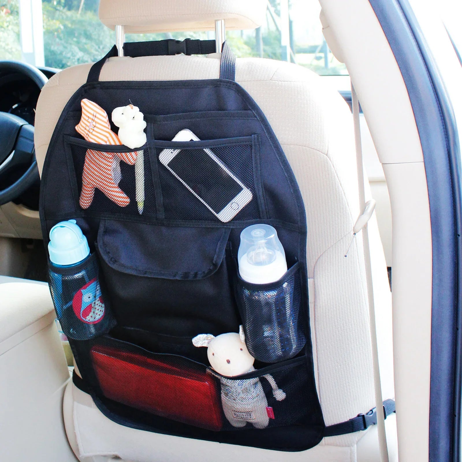 ebaby Plain Backseat Organiser - Black - mezetto