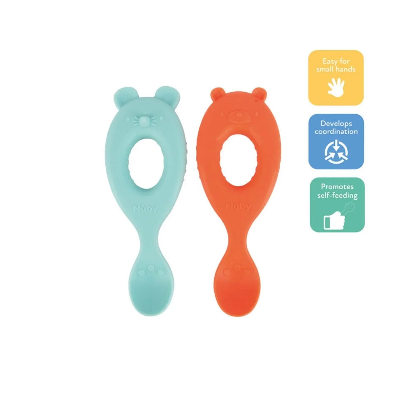 Nuby Easy Grip Baby Spoons Pack of 2