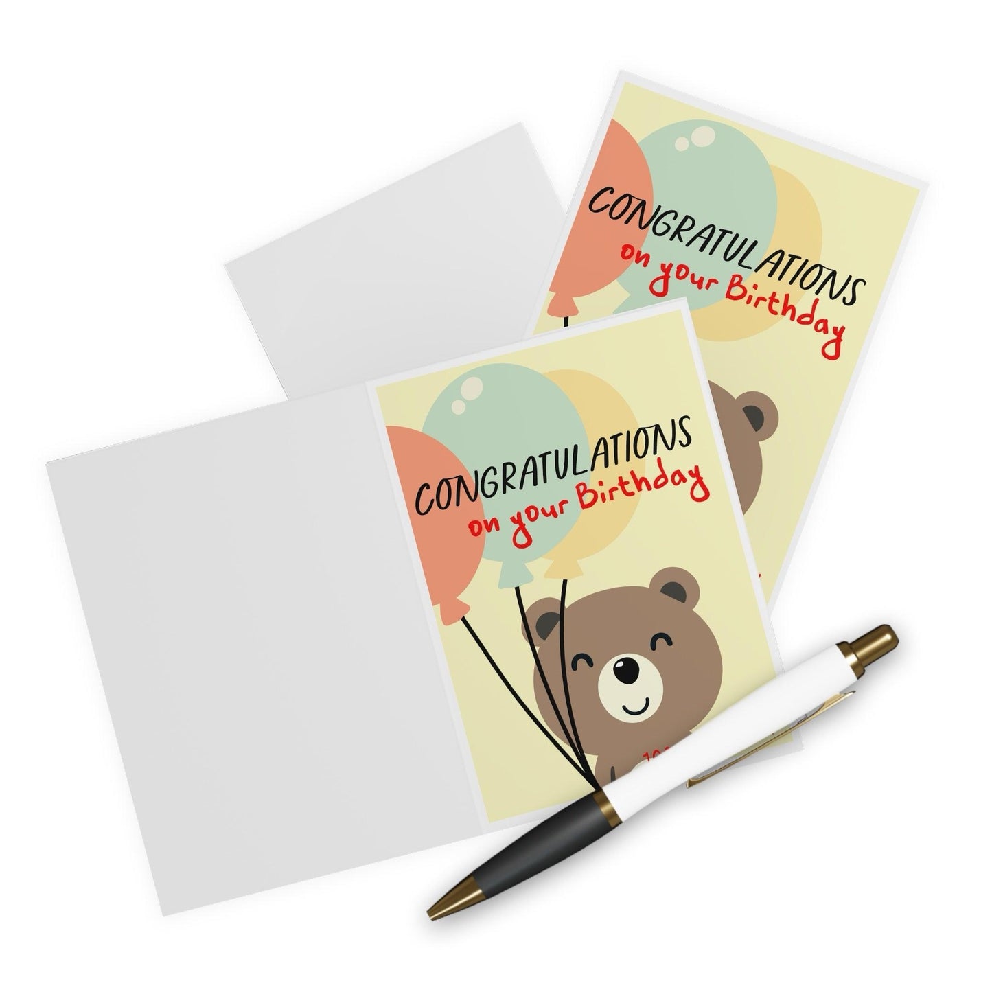 Eco Funny Birthday Card | Bear & Balloons – 100% Recycled - mezetto KEOLIX KEOLIX