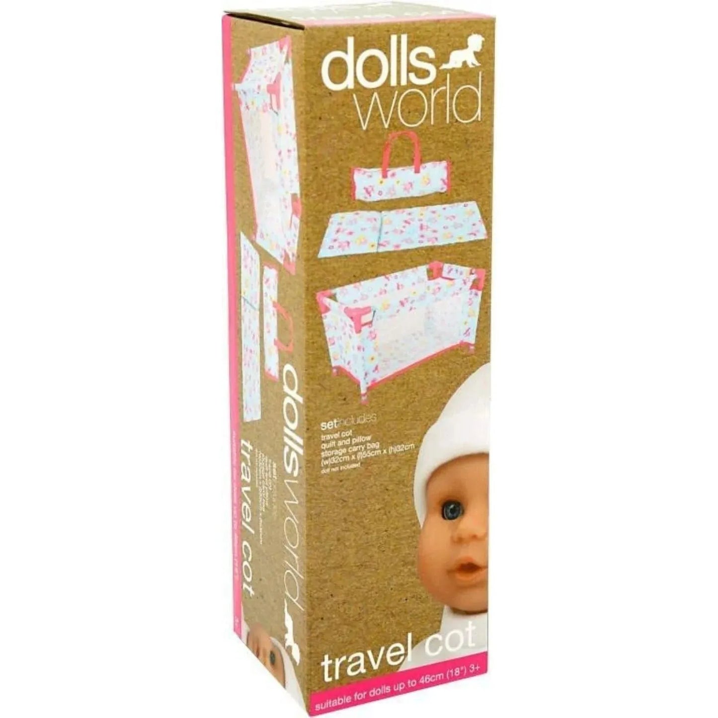 Dollsworld Deluxe Travel Cot