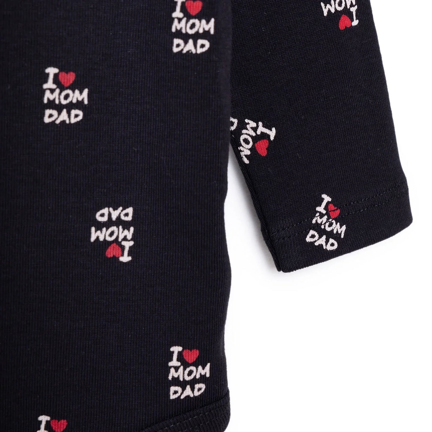 HelloBaby Unisex Long Sleeve Bodysuit - Black