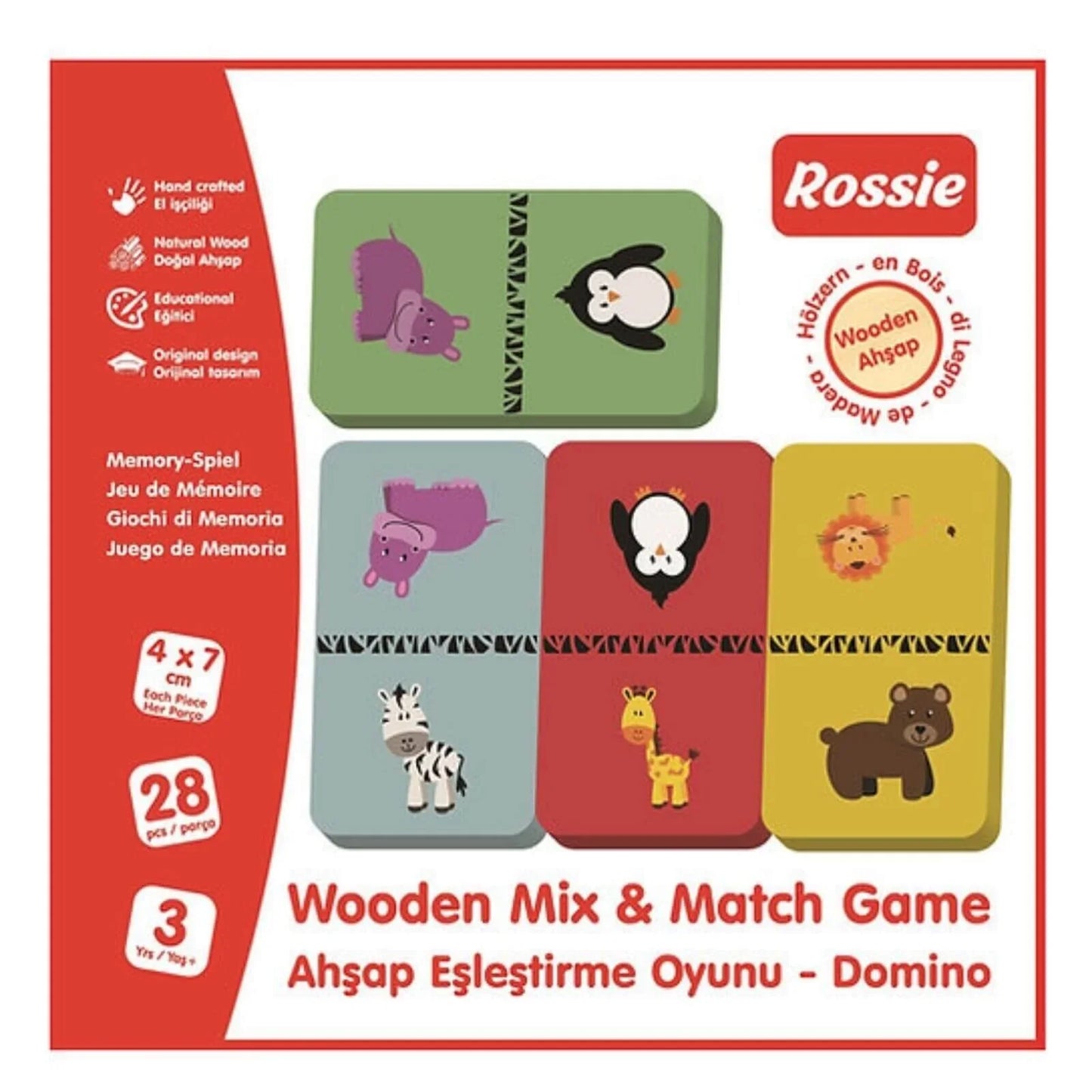Rossie Wood Matching Game-Domino