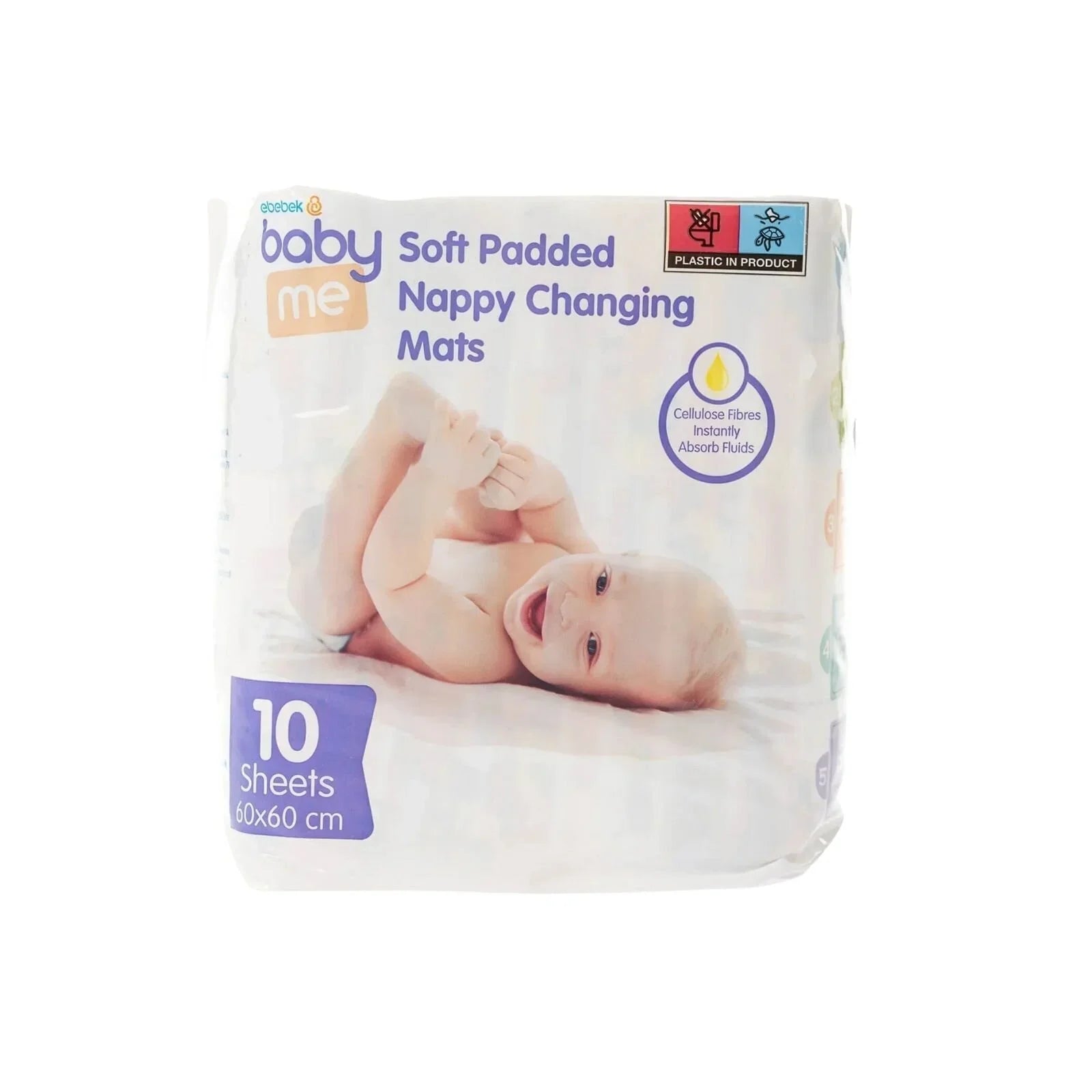 baby me Soft Padded Changing Mats 60x60cm - 10 pcs