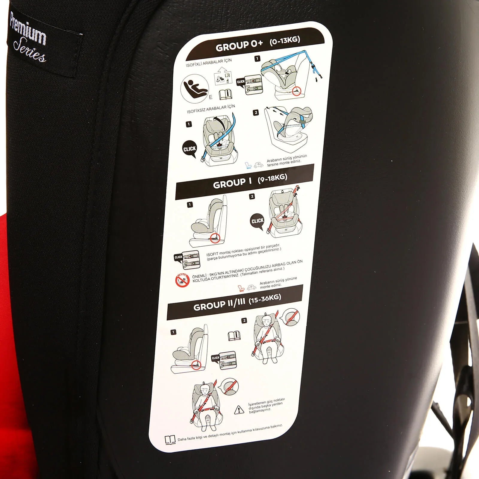 baby plus Orbitfix Group 0/1 Baby Car Seat - Black Red