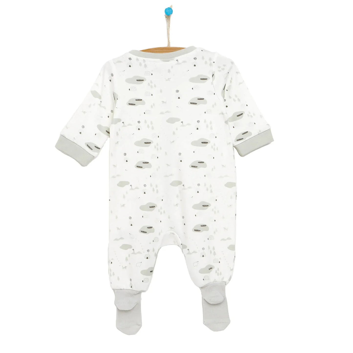 HelloBaby Newborn Baby Boy Footed Jumpsuit - Ecru