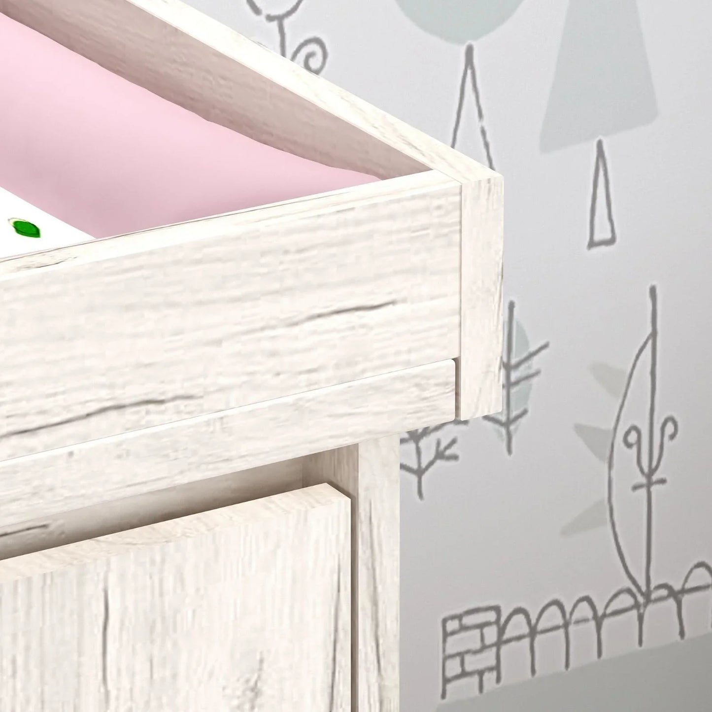 Shefa Kids 880 Baby Changing Unit - White Craft Oak