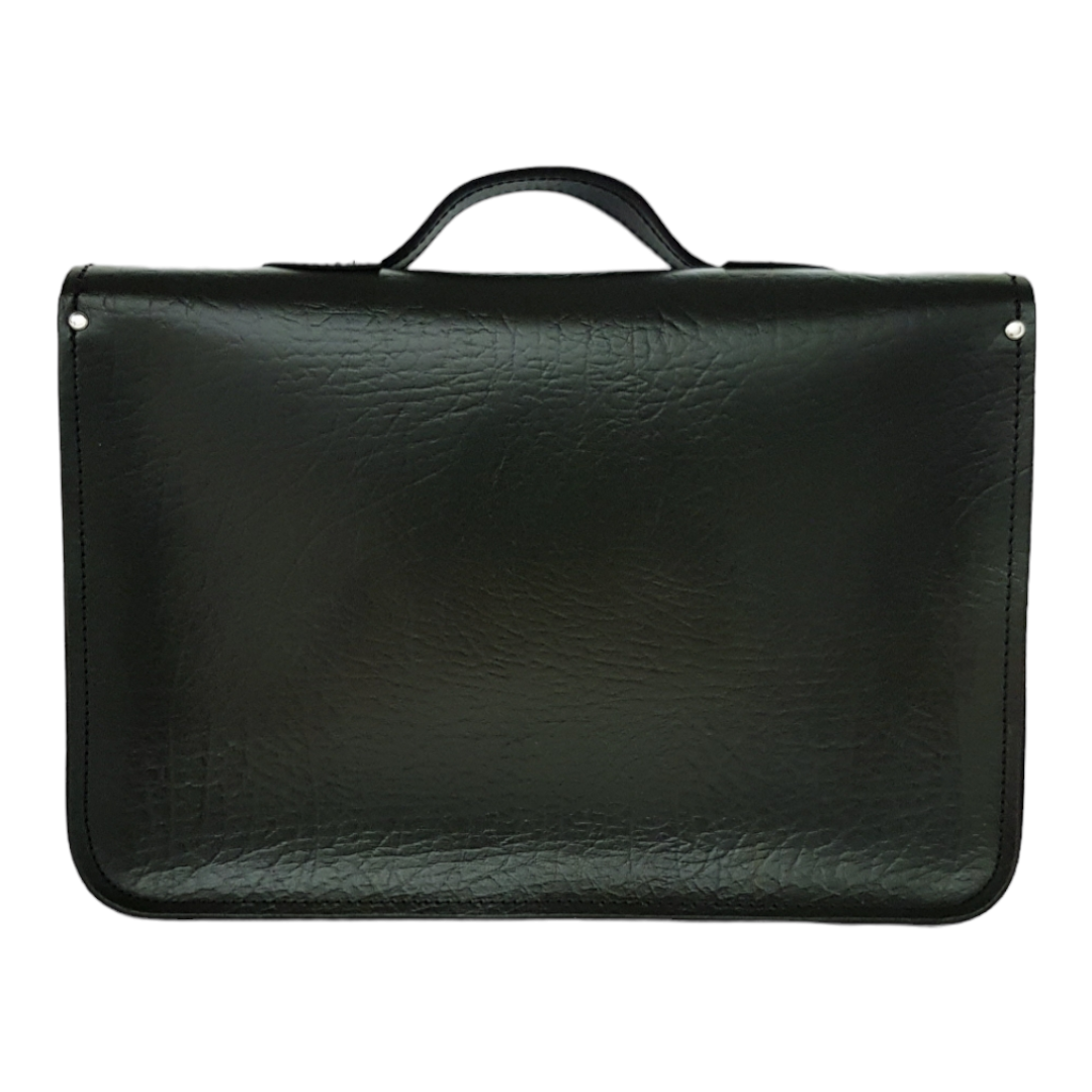 Twin Pocket Executive Handmade Leather Satchel - British Racing Green-1