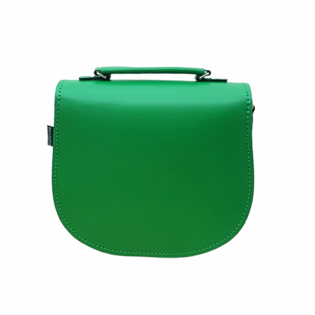 Handmade Leather Twist Lock Saddle Bag - Green-3