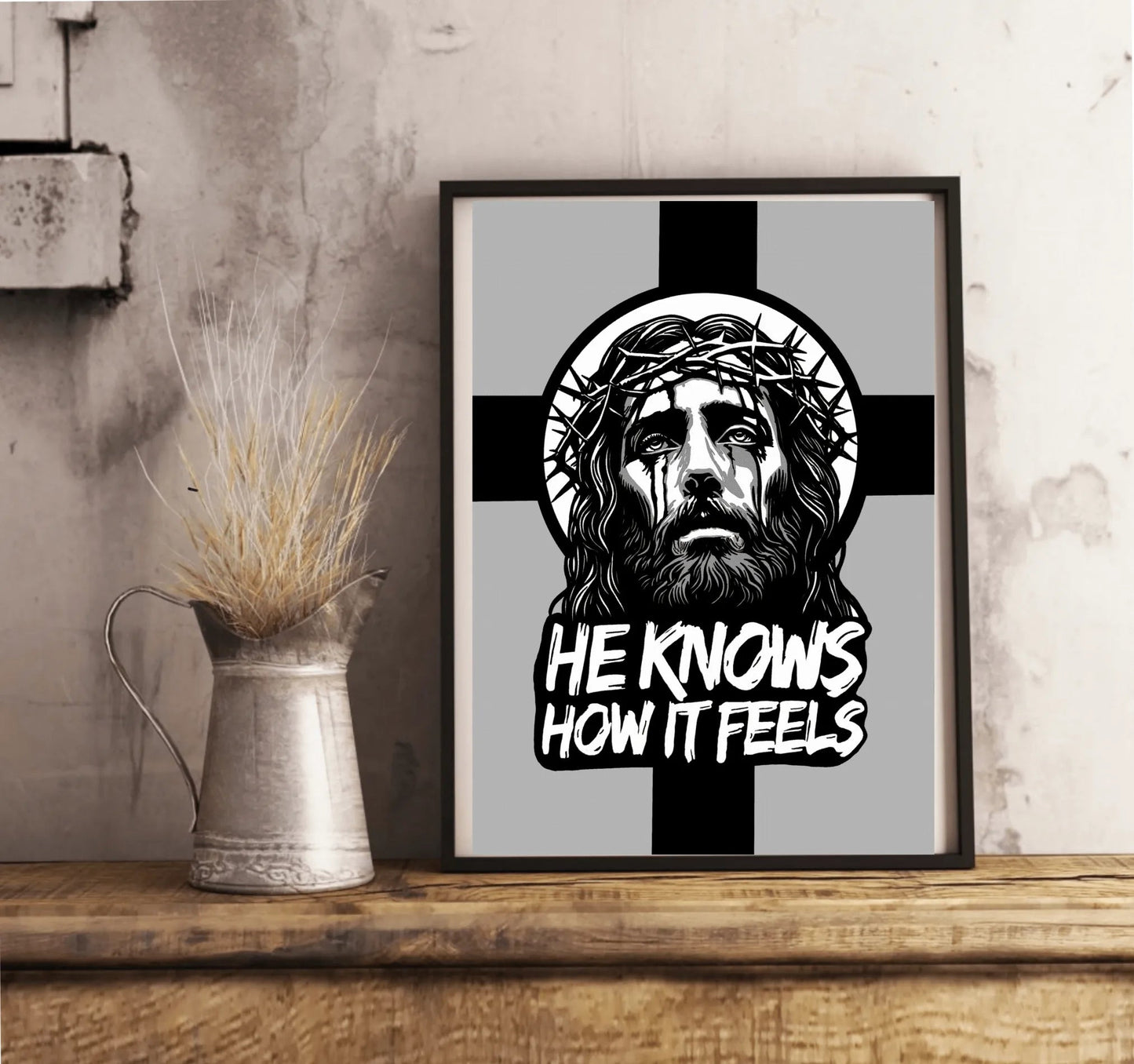 He Knows How It Feels – Christian Art Print - mezetto KEOLIX KEOLIX