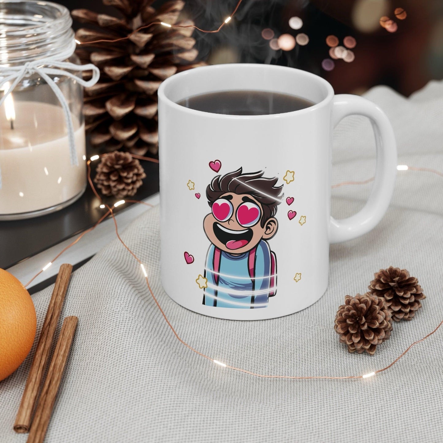 Heart - Eyed Cartoon Mug – Cute Love Eyes Coffee Cup - mezetto KEOLIX KEOLIX