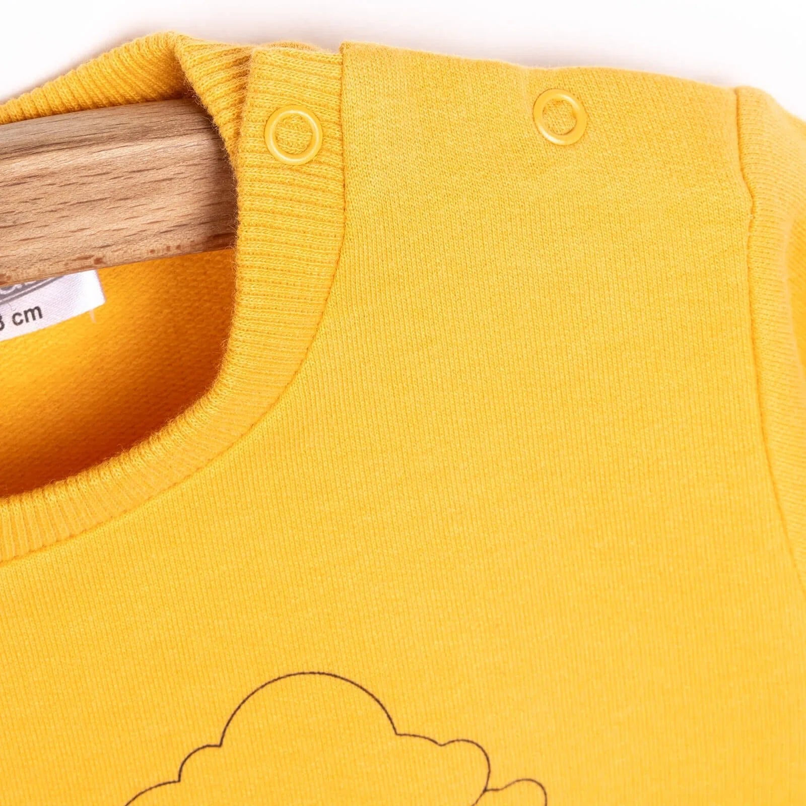 HelloBaby Baby Boy Basic Helicopter Patterned Sweatshirt - Dark Yellow - mezetto