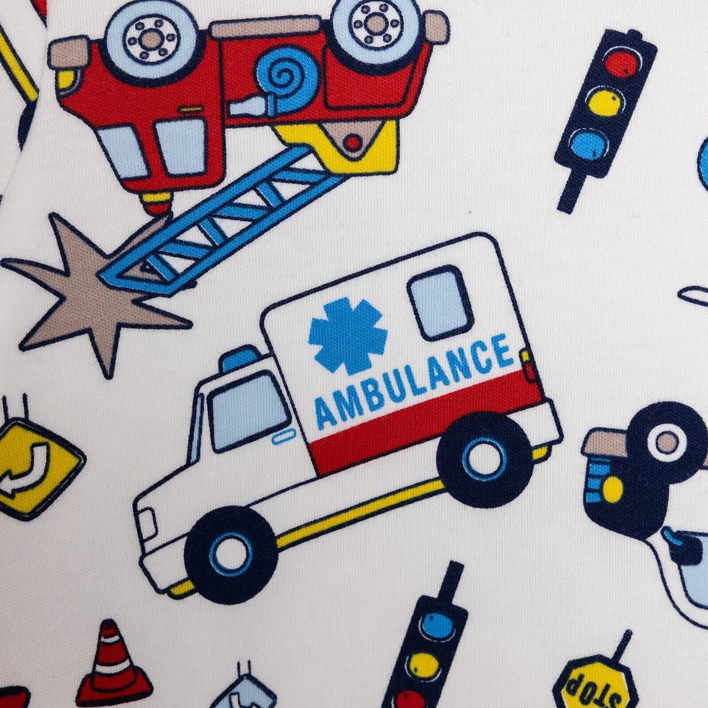 HelloBaby Baby Boy Cars Printed Pyjamas Set - Ecru - mezetto