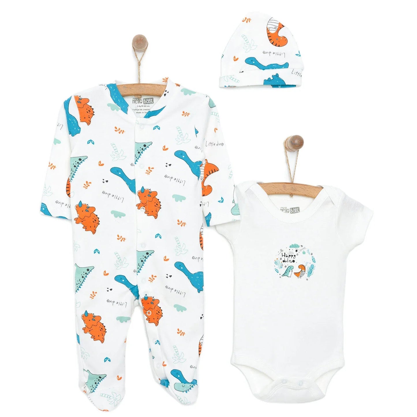 HelloBaby Baby Boy Jumpsuit - Body - Hat - Ecru - mezetto