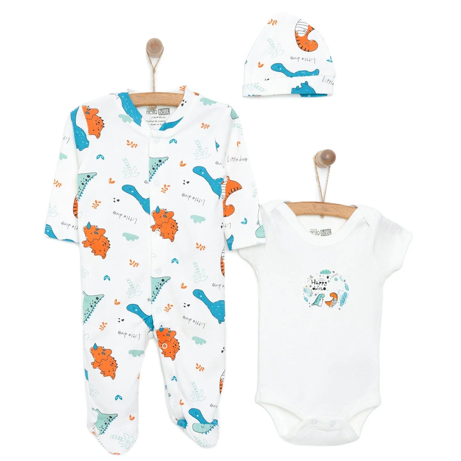 HelloBaby Baby Boy Jumpsuit - Body - Hat - Ecru - mezetto