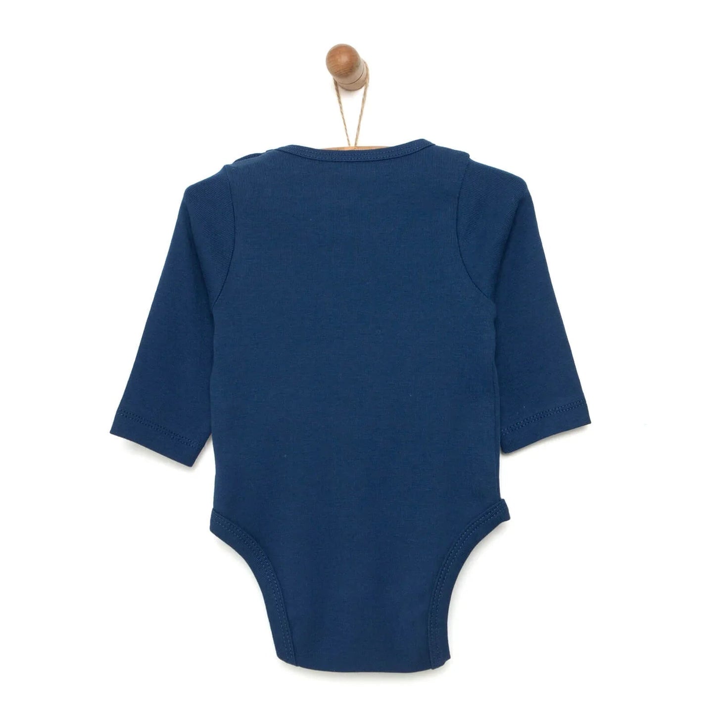 HelloBaby Baby Boy Long Sleeve Bodysuit - Navy Blue - mezetto