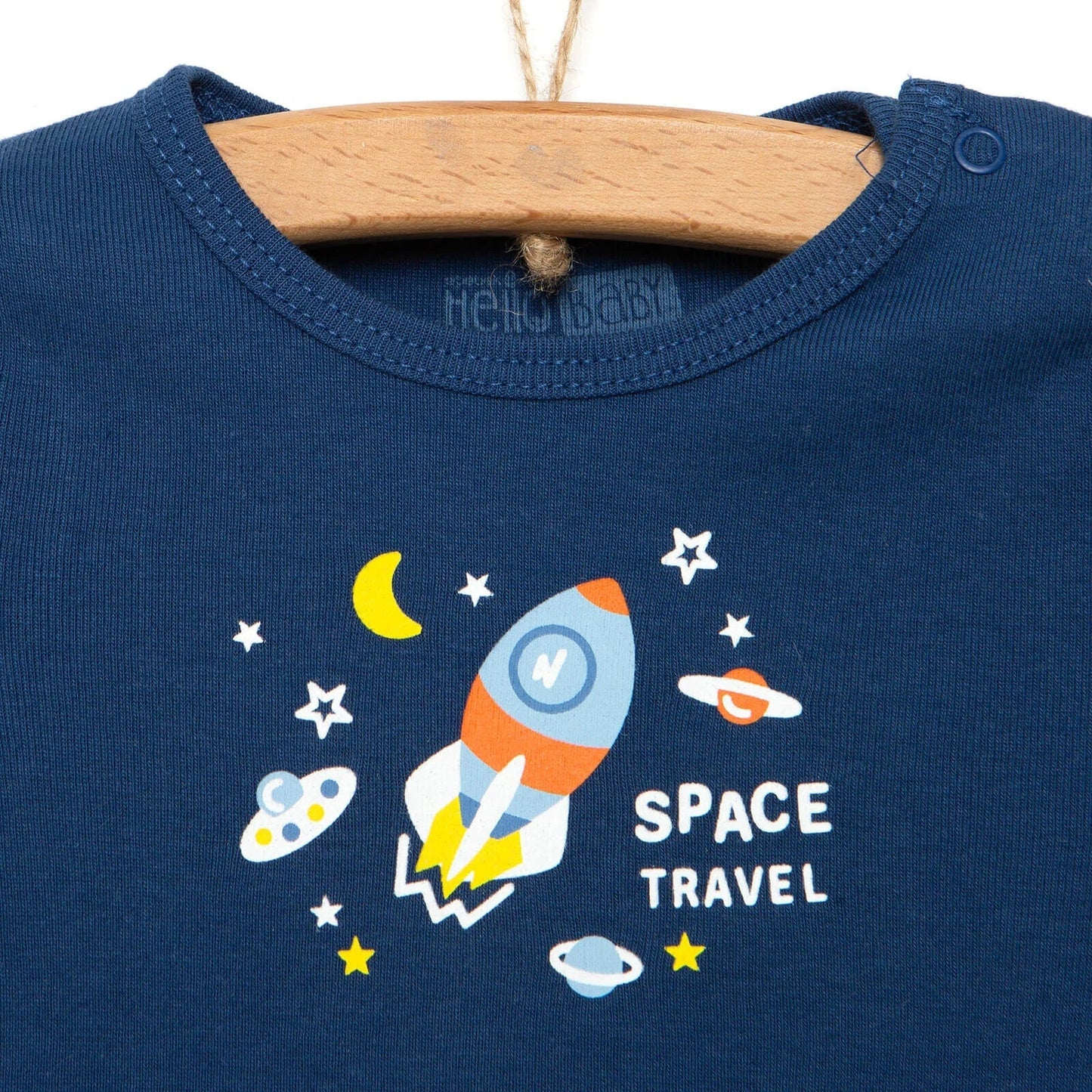 HelloBaby Baby Boy Long Sleeve Bodysuit - Navy Blue - mezetto