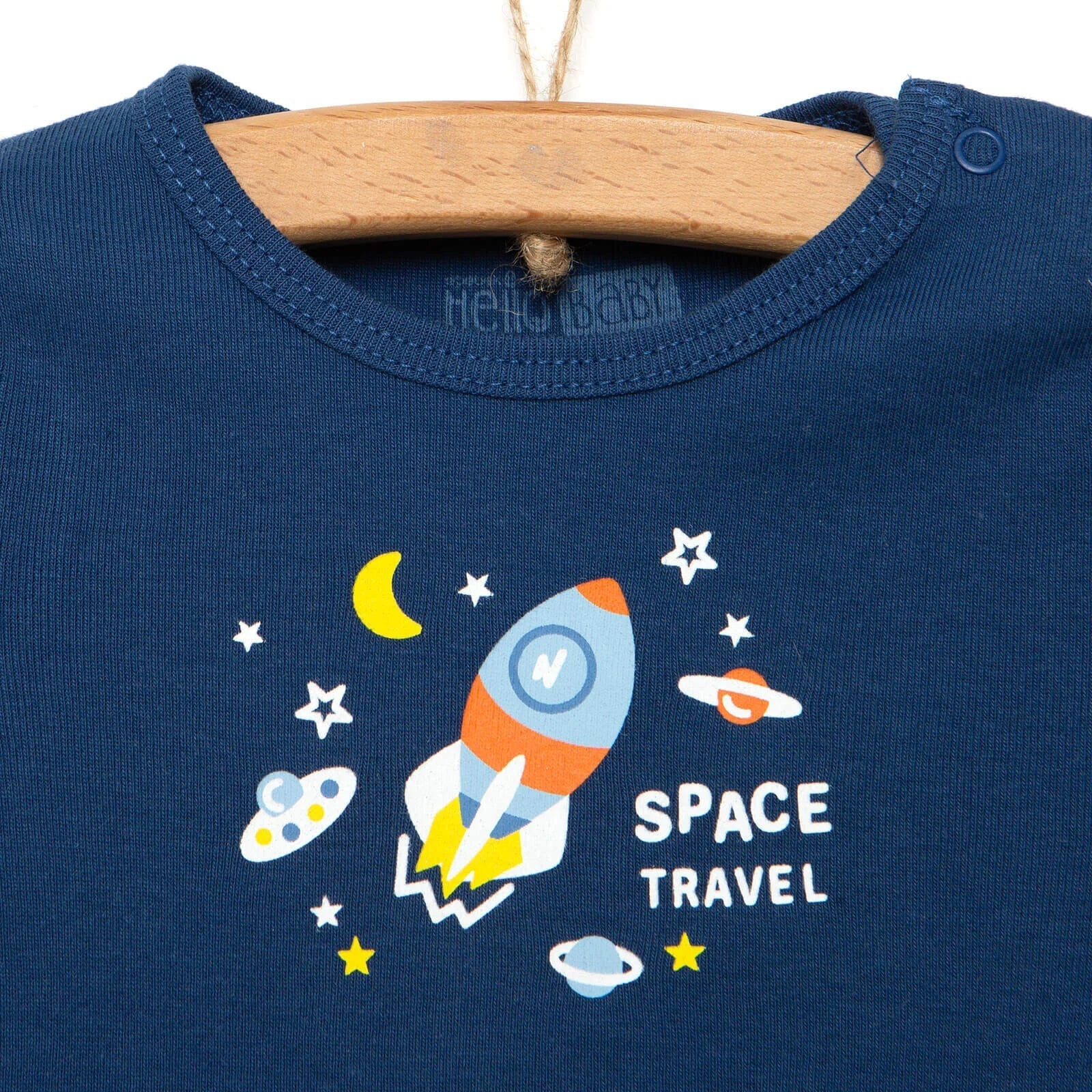 HelloBaby Baby Boy Long Sleeve Bodysuit - Navy Blue - mezetto