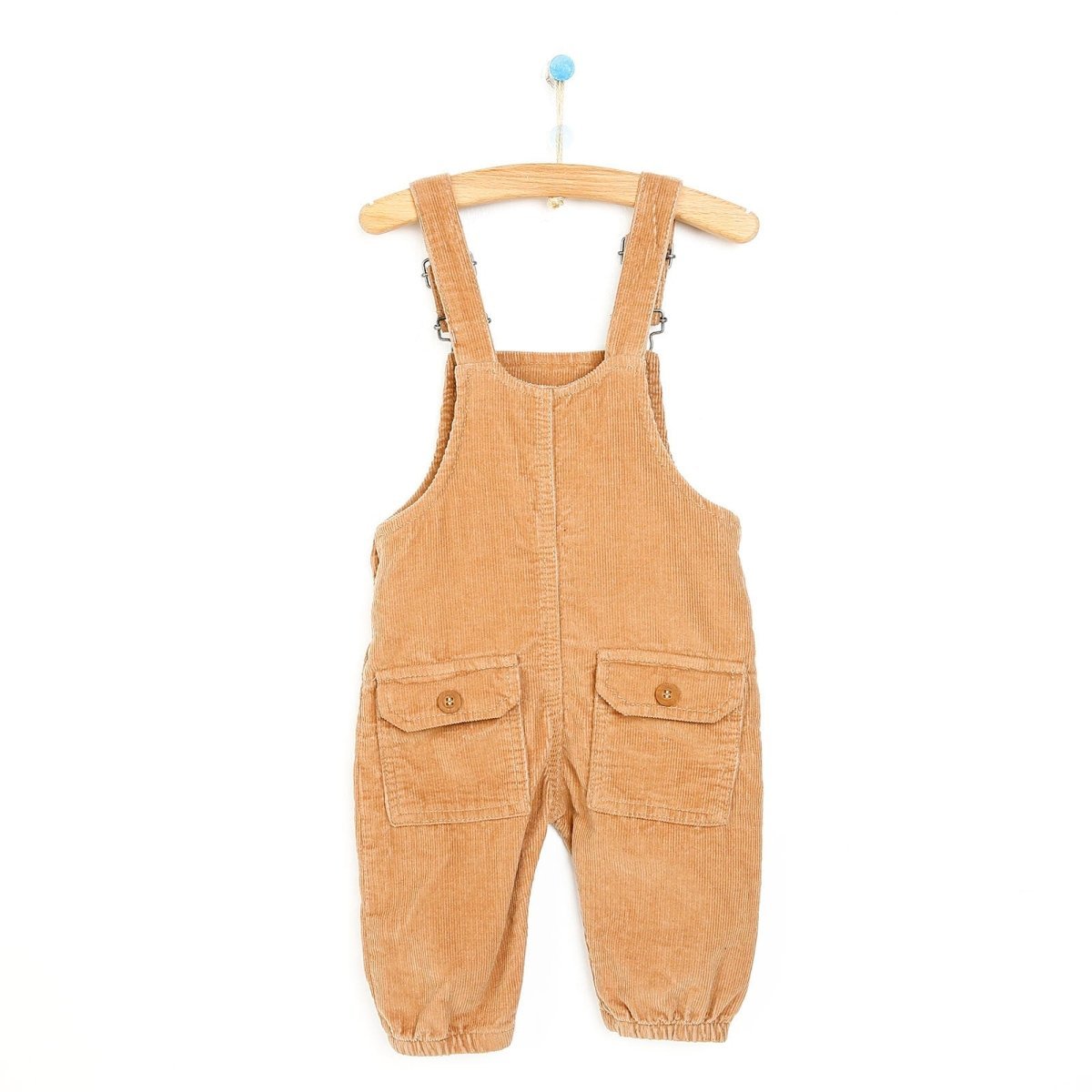 HelloBaby Basic Baby Boy Velvet Overalls - Brown - mezetto ebebek ebebek